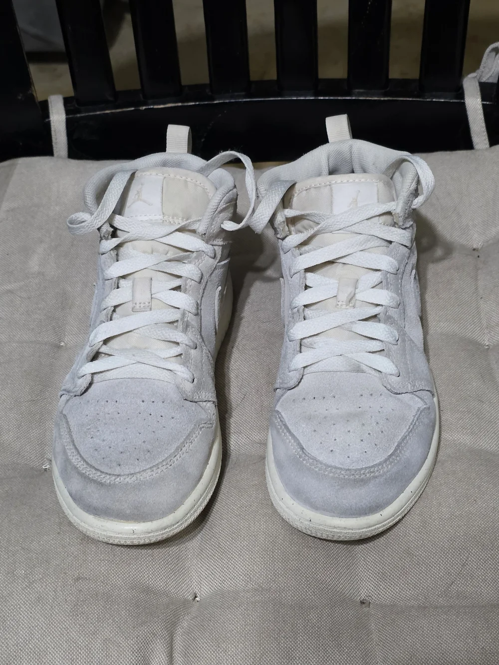Jordan 1 Mid SE Craft Pale Ivory Sneakers Size 2Y Used
